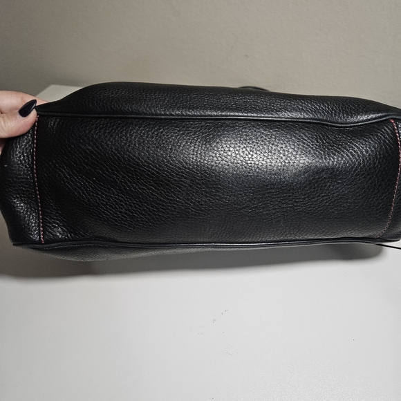 Cole Haan Pebble leather black satchel/tote with pink trim - Picture 11 of 13